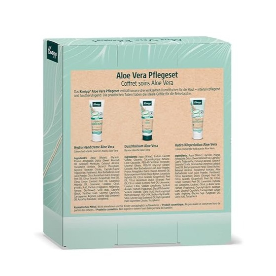 Kneipp - (3-tlg. Set) Aloe Vera Pflegeset Geschenkpackung mit Handcreme /  Duschbalsam / Krperlotion