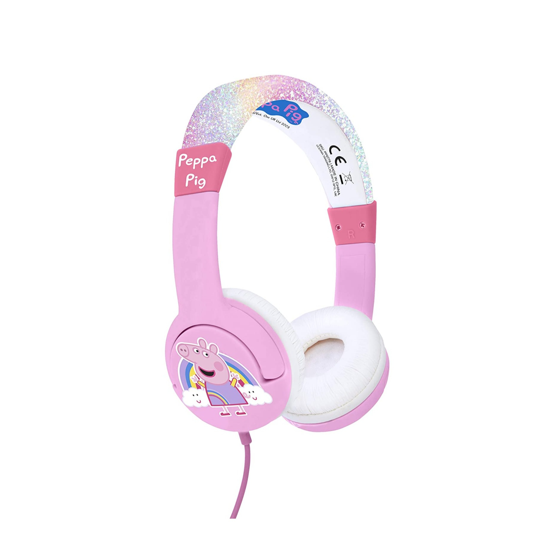 Image of OTL Technologies - 3.5mm Kinder Kopfhörer On-Ear 85dB Begrenzte Lautstärke (PP0776) Grössenverstellbar - Peppa Pig Rainbow Peppa bei Apfelkiste.ch