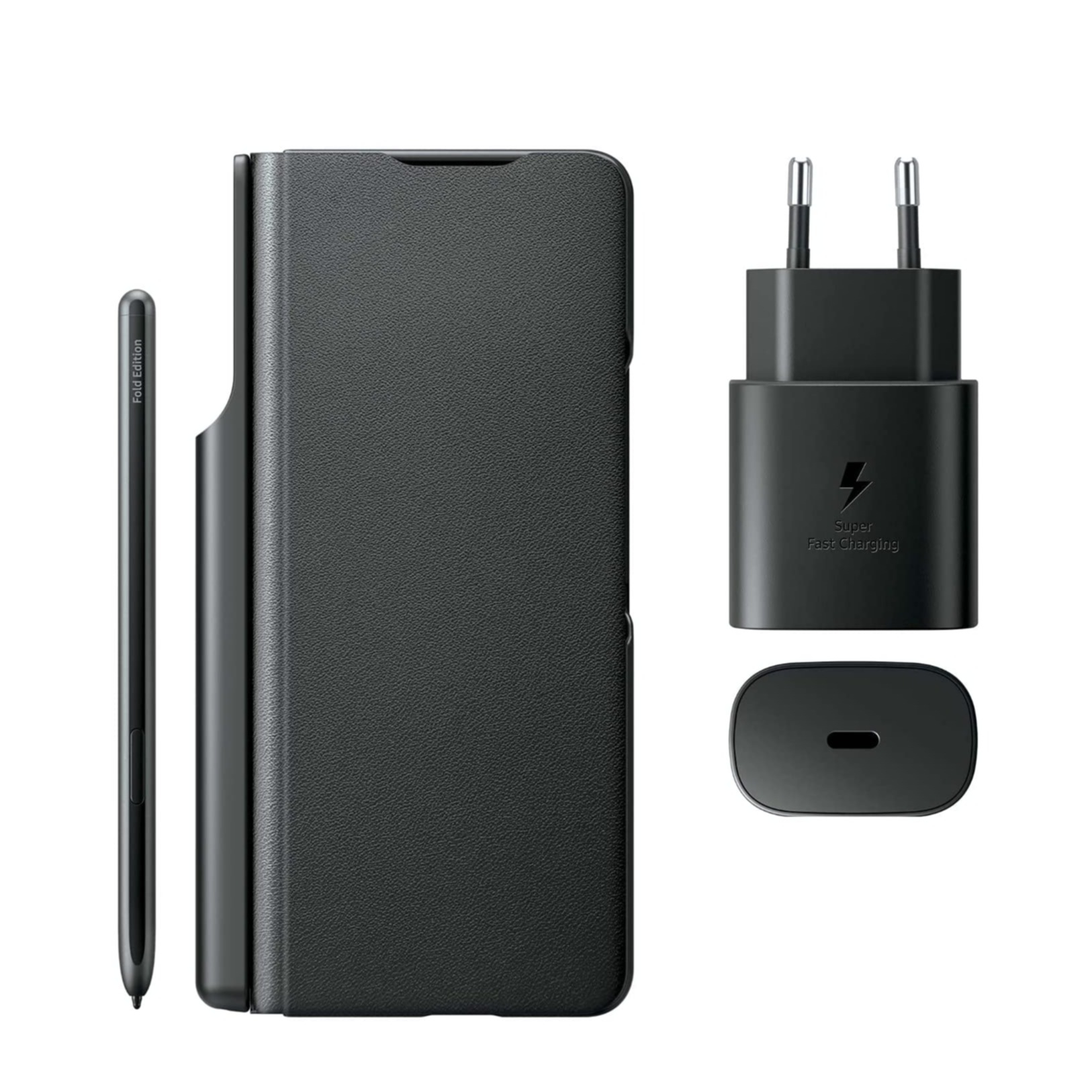 Image of Samsung - Galaxy Z Fold3 5G Antibakterielle Flip Cover Tasche mit S-Pen + 25W Netzteil (EF-FF92KKBEGEW) - Schwarz bei Apfelkiste.ch