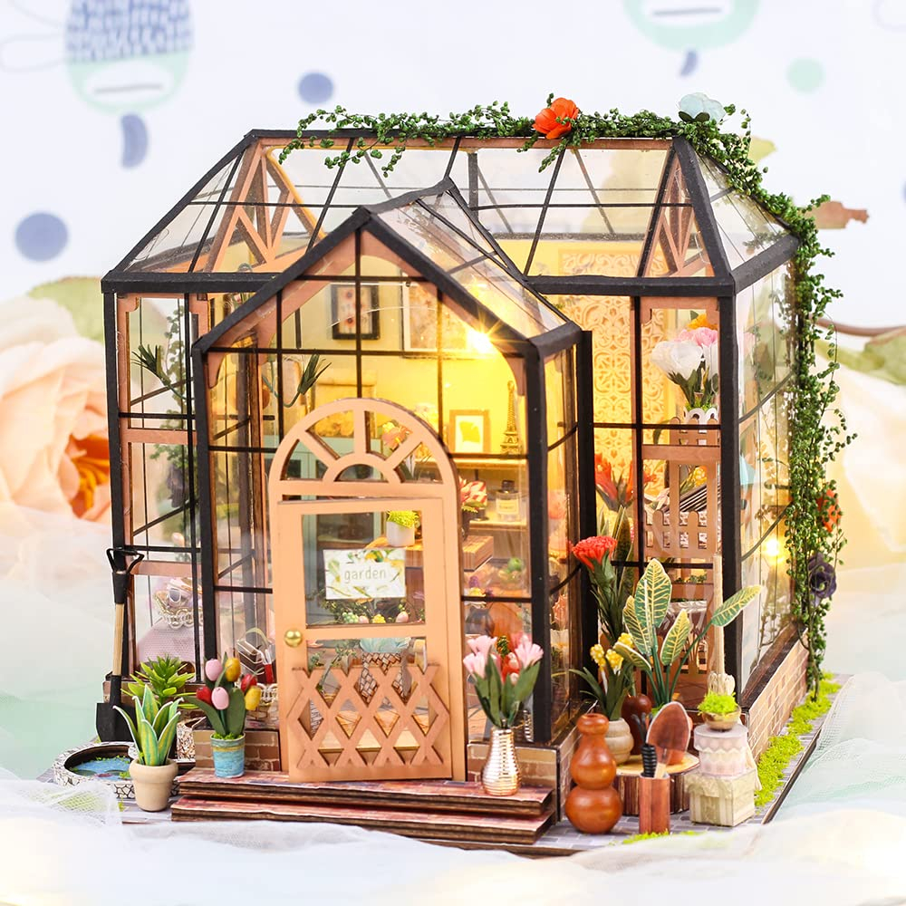 Odoria 1/12 Miniatur Hängepflanzen Für Puppenhaus – 2 Stück, Hellgrün, Aus Harz, Ca. 6,5 Cm Hoch