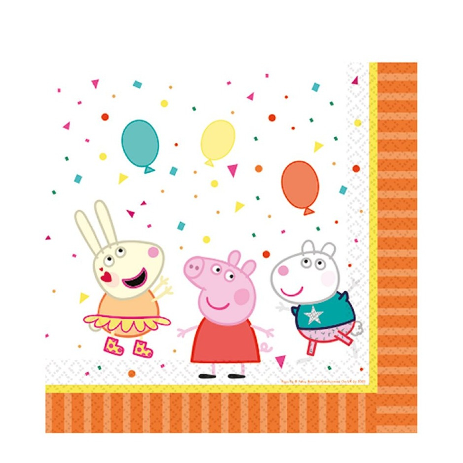 Image of (16er Set) Ø33cm Einweg Servietten Geburtstags Party Tisch Deko Lizenziert - Peppa Pig bei Apfelkiste.ch