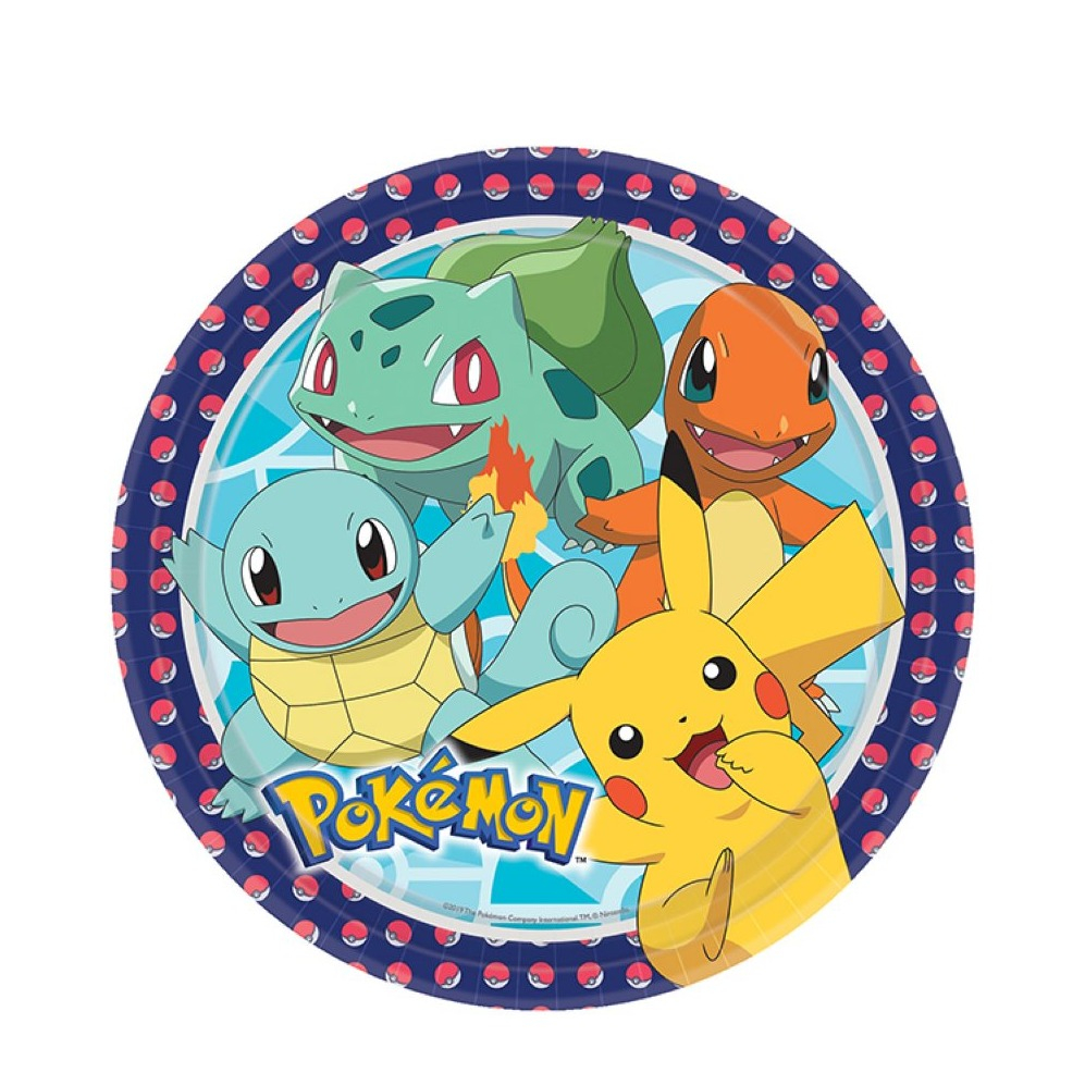 Image of (8er Set) Ø23cm Einweg Teller Geburtstags Party Tisch Deko Lizenziert - Pokémon bei Apfelkiste.ch