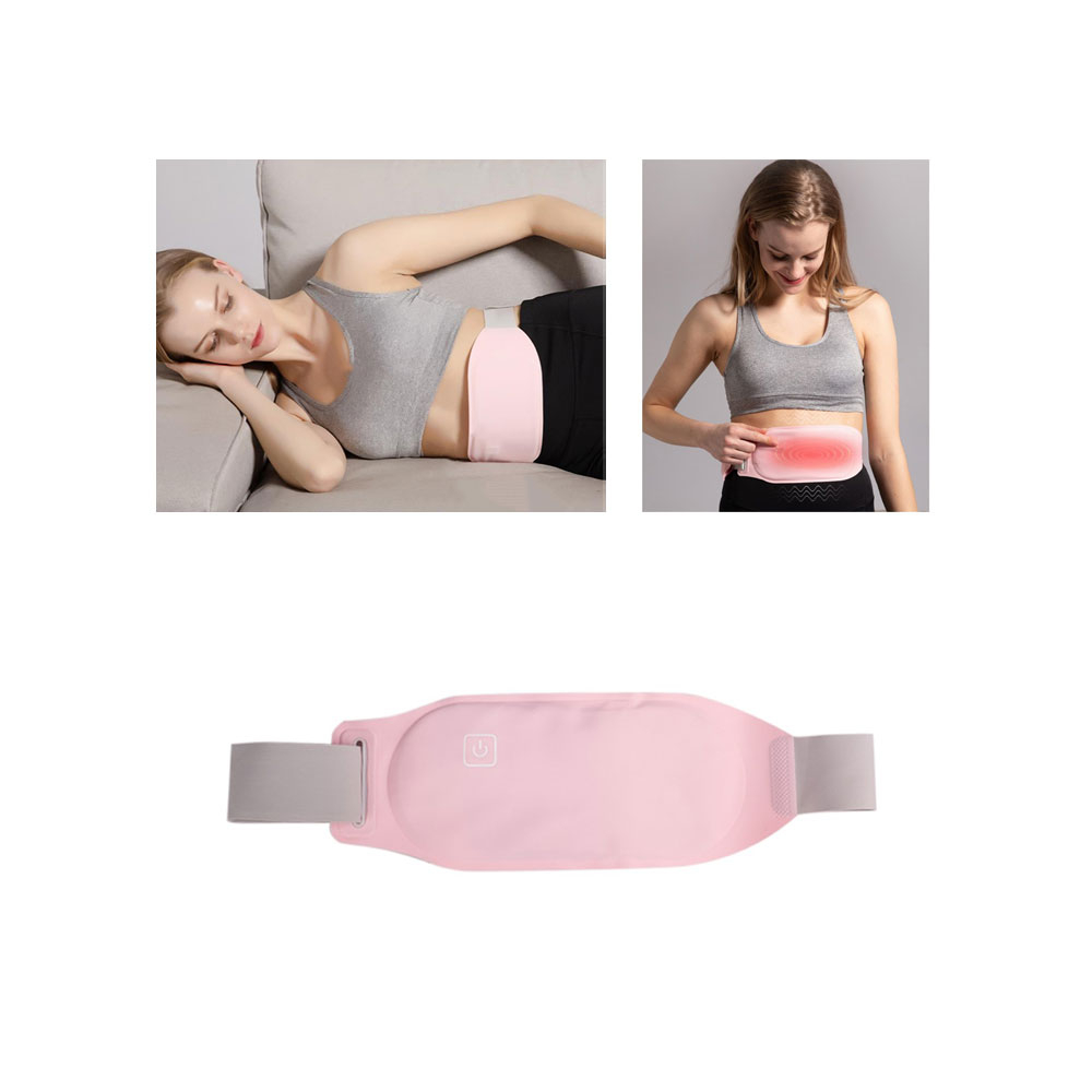 Image of (73-100cm) Menstruations Schmerzen Heizkissen Wärmegürtel Elektrischer Taillen Gürtel mit 3 Hitzestufen - Rosa / Grau bei Apfelkiste.ch
