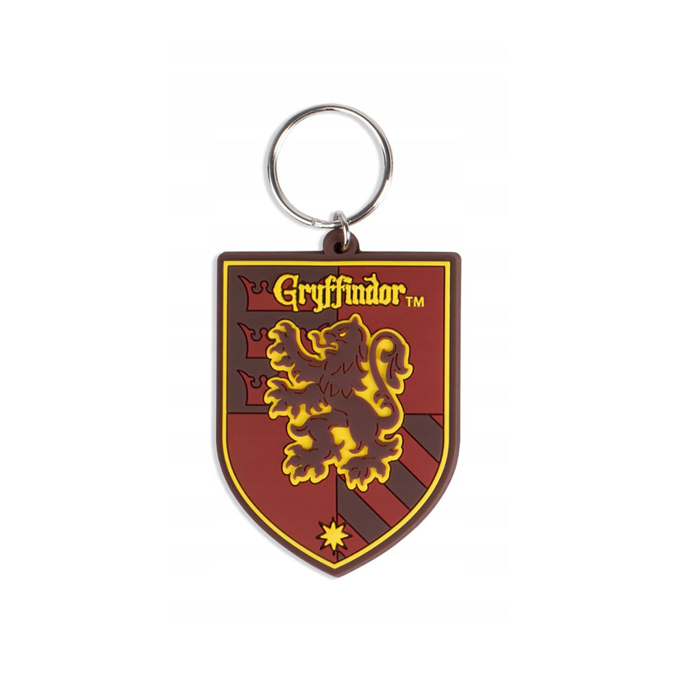 Image of (75x50mm) Harry Potter - Wappen Schlüsselanhänger Taschen Accessoire mit Spaltring - Gryffindor bei Apfelkiste.ch