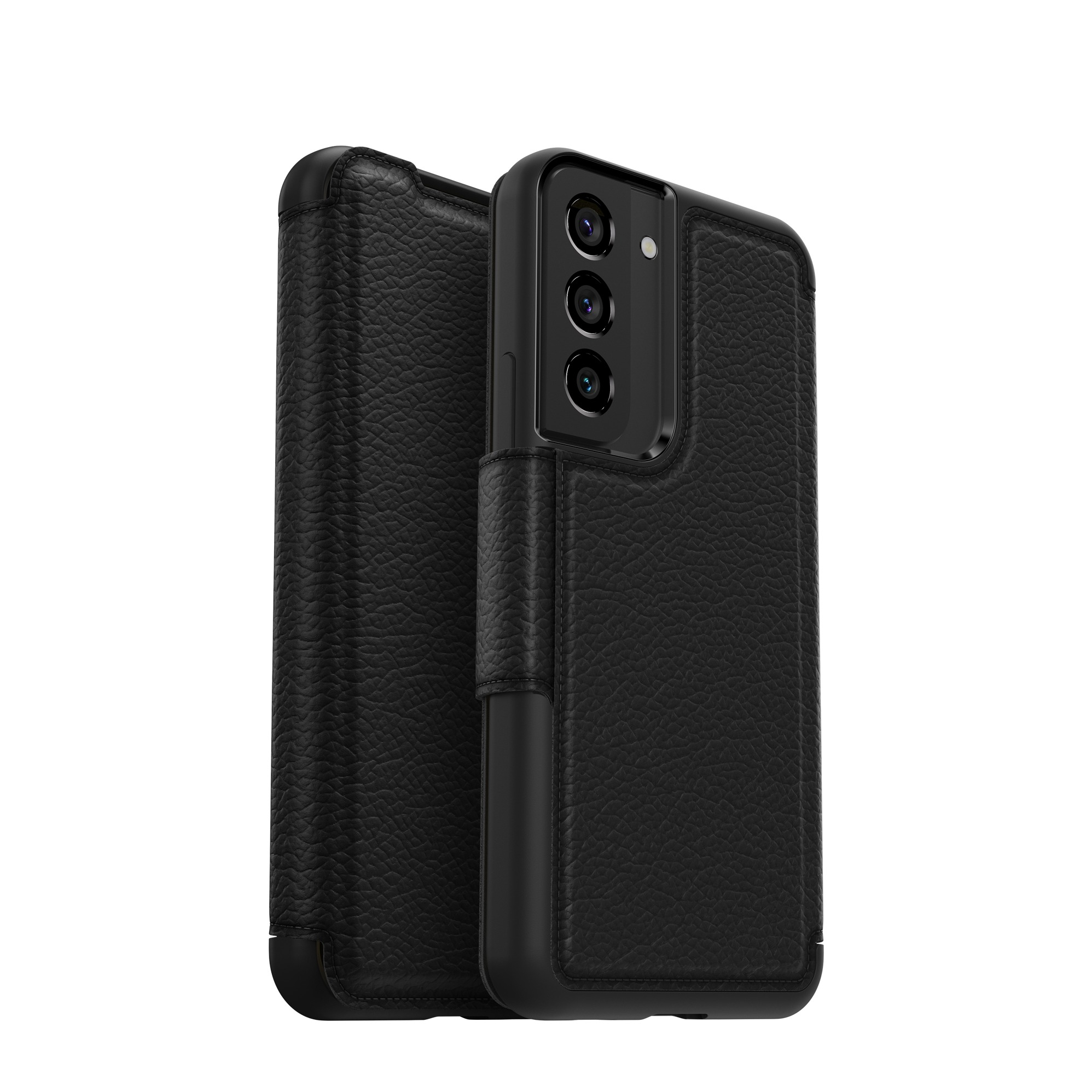 Image of Otterbox - Samsung Galaxy S22 5G Echtleder Book Cover Tasche Strada Series (77-86491) - Schwarz bei Apfelkiste.ch