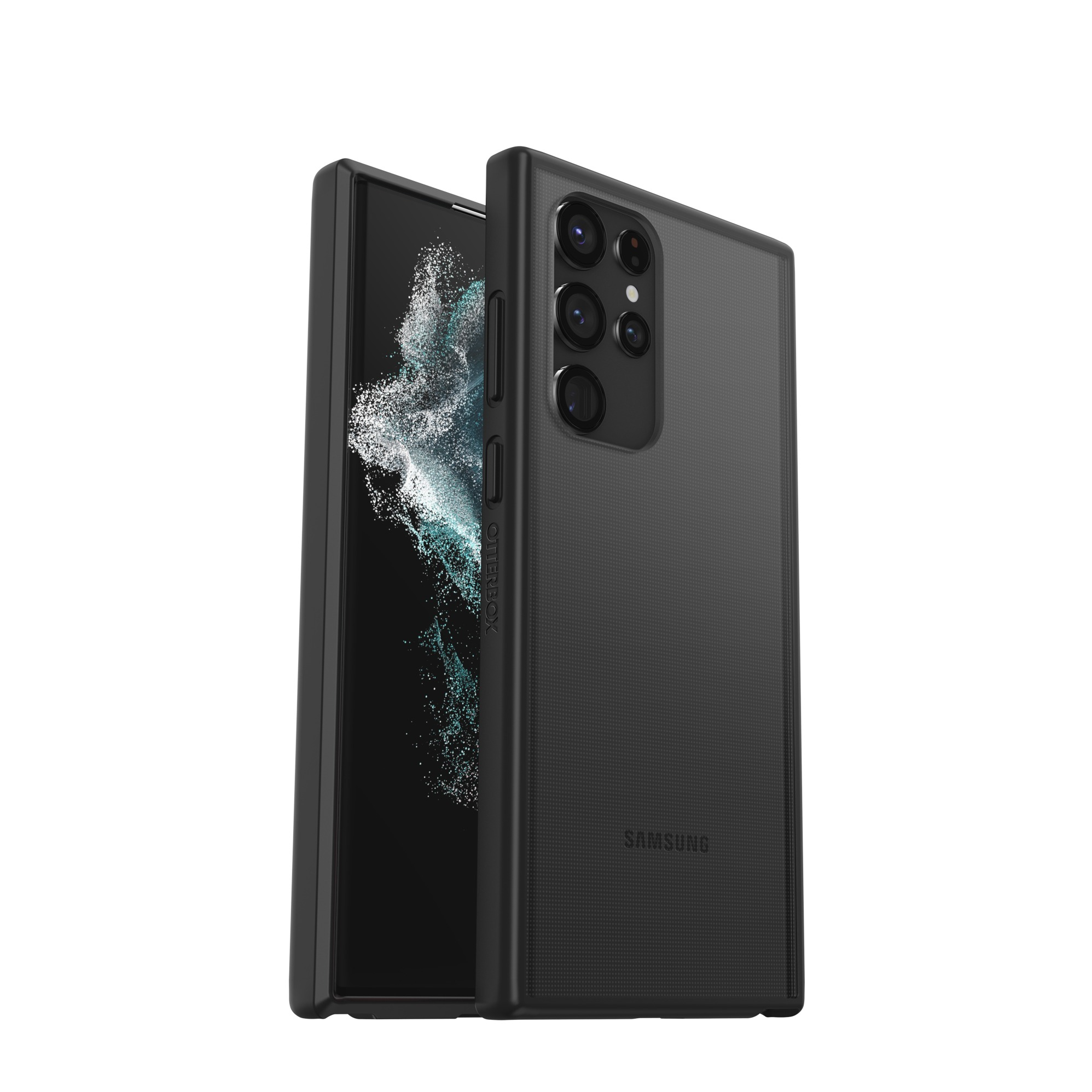 Image of Otterbox - Samsung Galaxy S22 Ultra 5G Hybrid Hülle TPU Bumper + Hardcase Rückseite React Series (77-86618) - Transparent / Schwarz bei Apfelkiste.ch