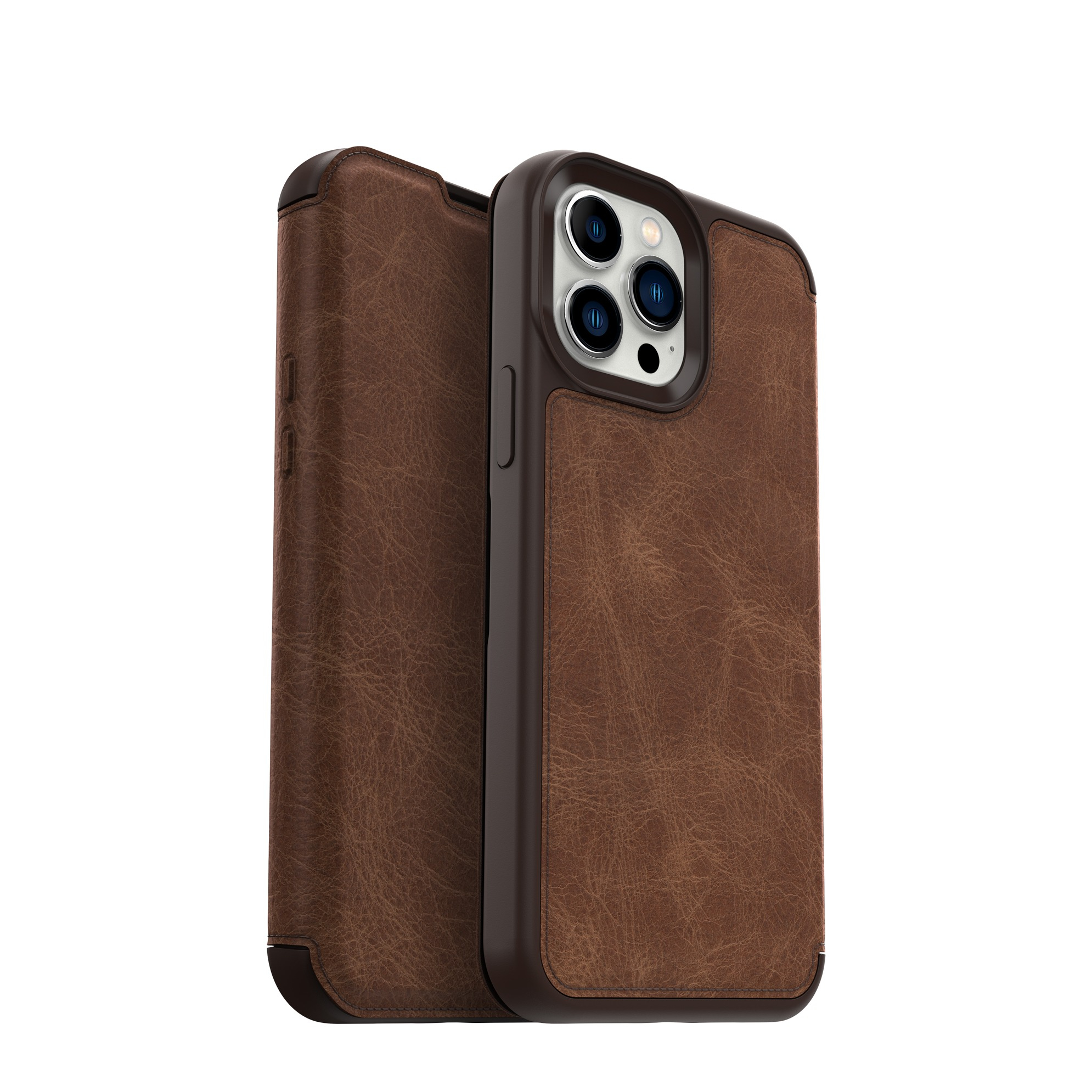 Image of Otterbox - iPhone 13 Pro Max Echtleder Book Cover Tasche Strada Series (77-85815) - Braun bei Apfelkiste.ch