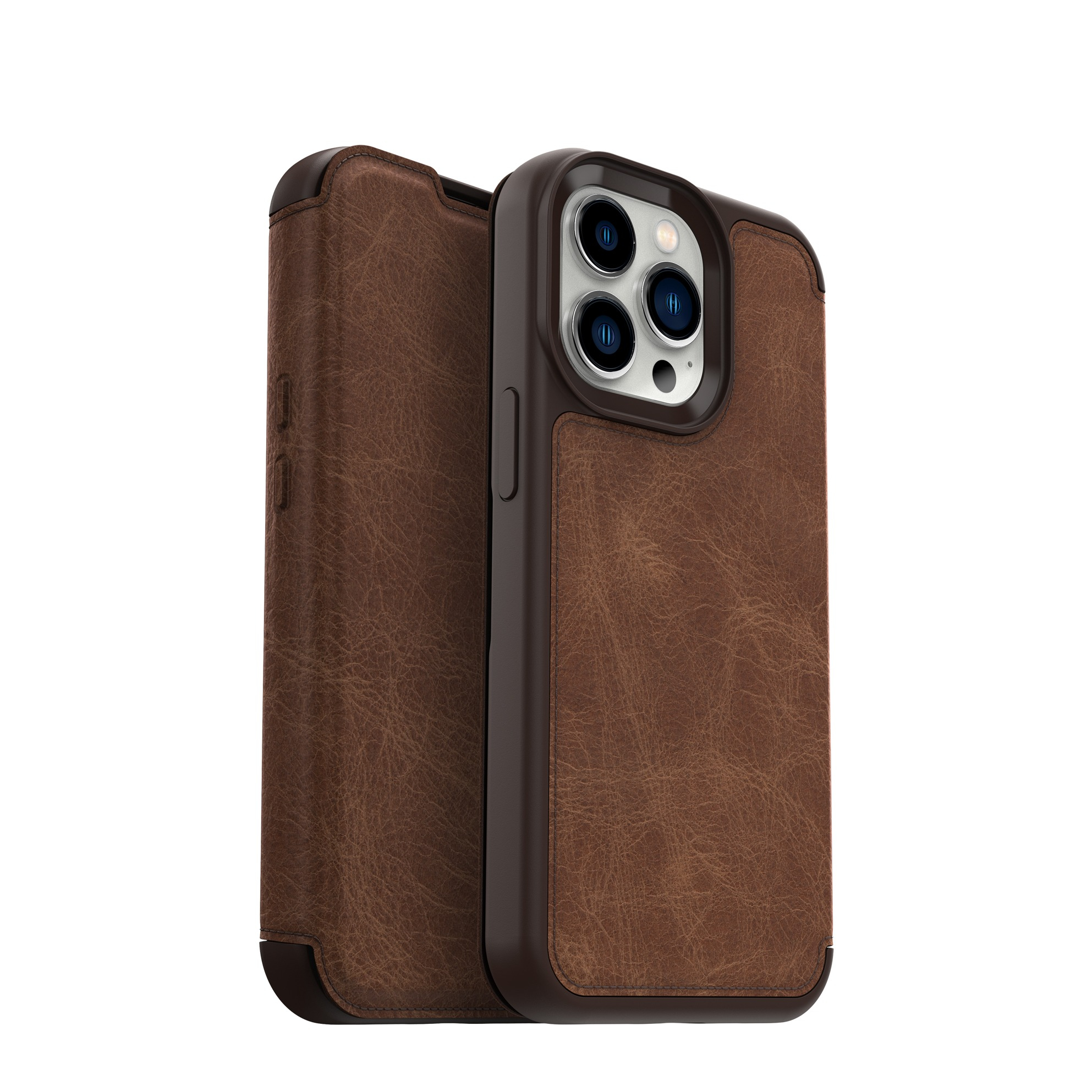 Image of Otterbox - iPhone 13 Pro Echtleder Book Cover Tasche Strada Series (77-85811) - Braun bei Apfelkiste.ch