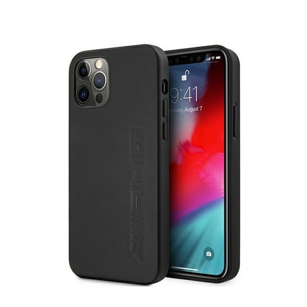 Image of AMG Mercedes Benz - iPhone 12 / iPhone 12 Pro Echtleder Hardcase Hülle Hot Stampe (AMHCP12MDOLBK) - Schwarz bei Apfelkiste.ch