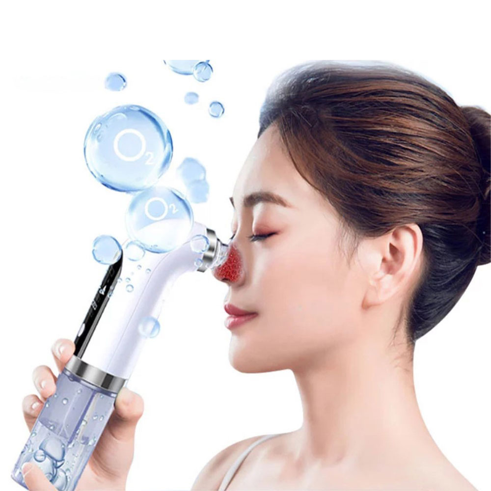 Image of (8-tlg. Set) 5in1 Elektrischer USB Gesichtsreiniger / Mitesserentferner + Wassertank - Weiss bei Apfelkiste.ch