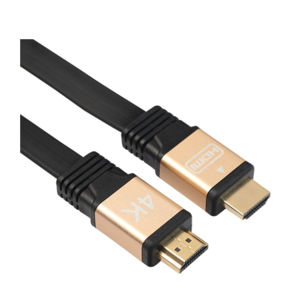 Image of (1m) 4K Ultra HD HDMI 2.0 Flachband Kabel mit vergoldetem Stecker - Schwarz bei Apfelkiste.ch