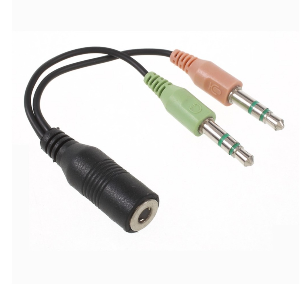 Image of (20cm) Y-Splitter 3.5mm Klinke Headset Stereo Adapter Stecker - Schwarz bei Apfelkiste.ch