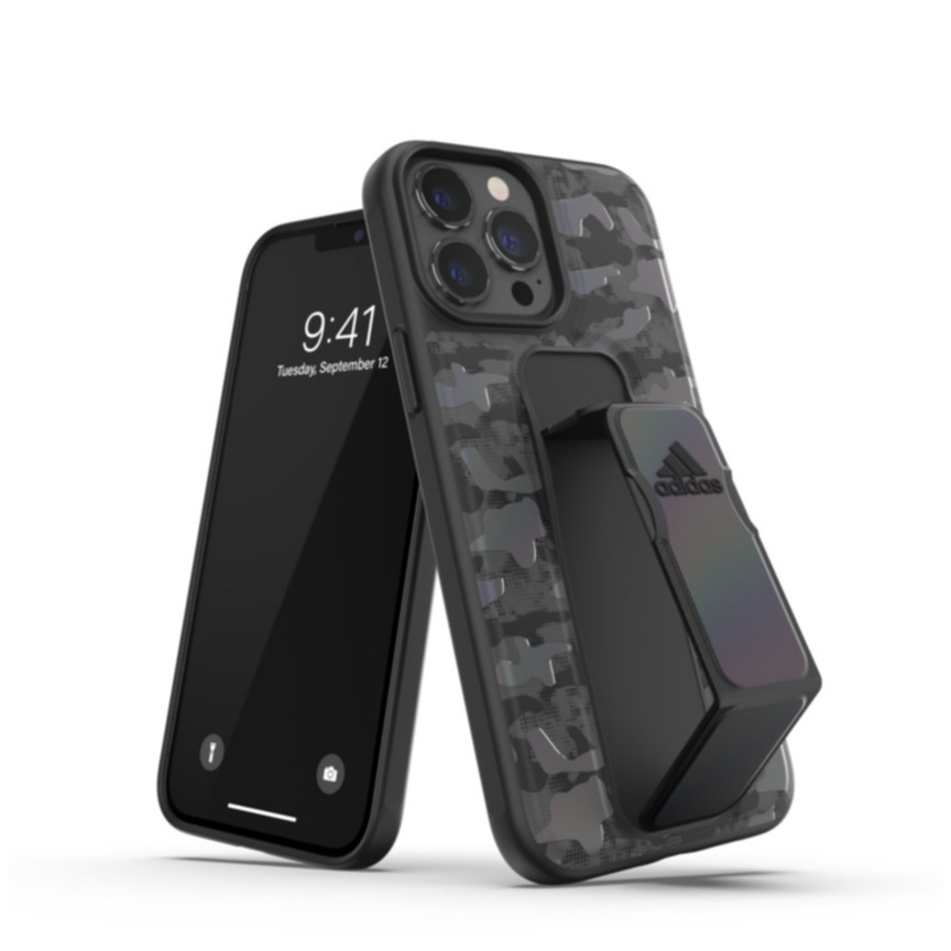 Image of adidas Sports - iPhone 13 / iPhone 13 Pro PU Hülle Grip Case Camo (47243) - Schwarz / Grau bei Apfelkiste.ch
