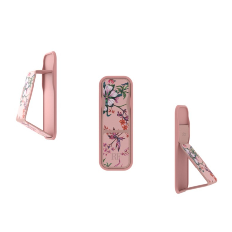 Image of Clckr - Universal Antibakterielle Finger Griff Halterung mit Aufsteller für Smartphones / Tablets (45642) - Pink Blooms bei Apfelkiste.ch