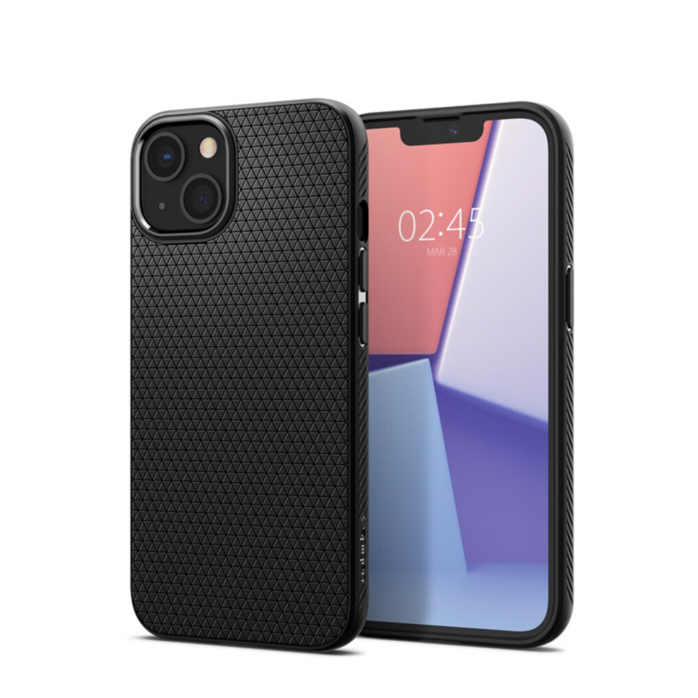 Image of Spigen - iPhone 13 Liquid Air Case Gummi Hülle (ACS03519) - Schwarz (Matt) bei Apfelkiste.ch