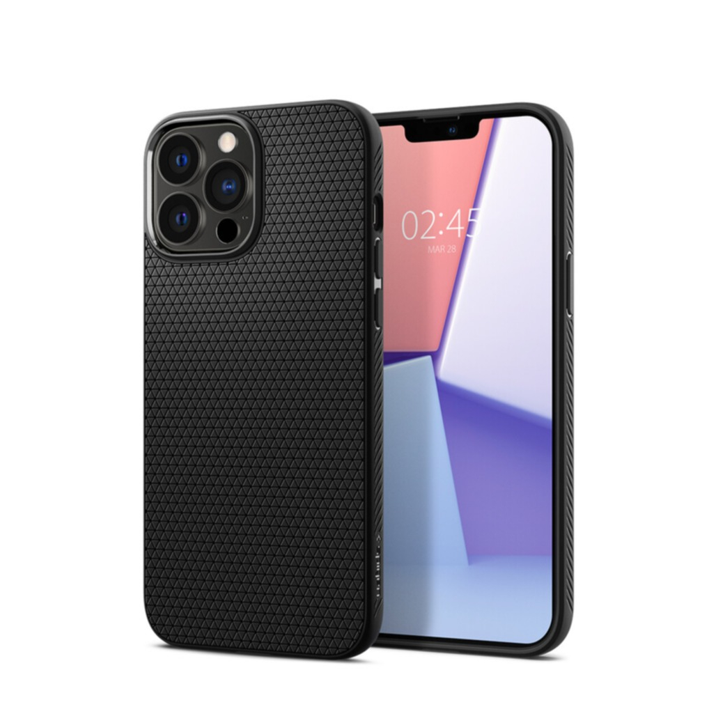 Image of Spigen - iPhone 13 Pro Max Liquid Air Case Gummi Hülle (ACS03201) - Schwarz (Matt) bei Apfelkiste.ch