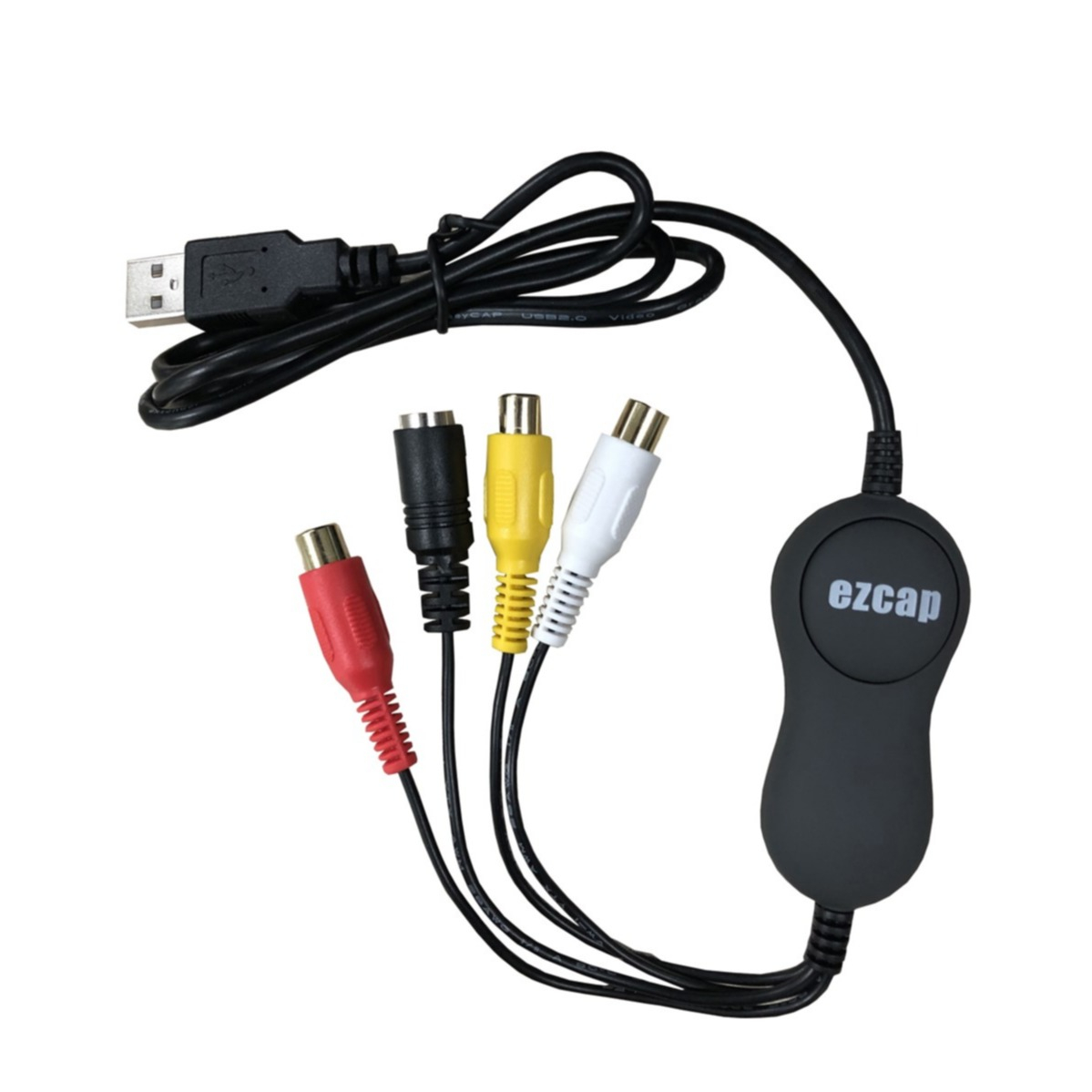 Image of USB A Video / Audio Grabber Capture Card Konverter Adapter mit Cinch Kabel / S-Video - Schwarz bei Apfelkiste.ch