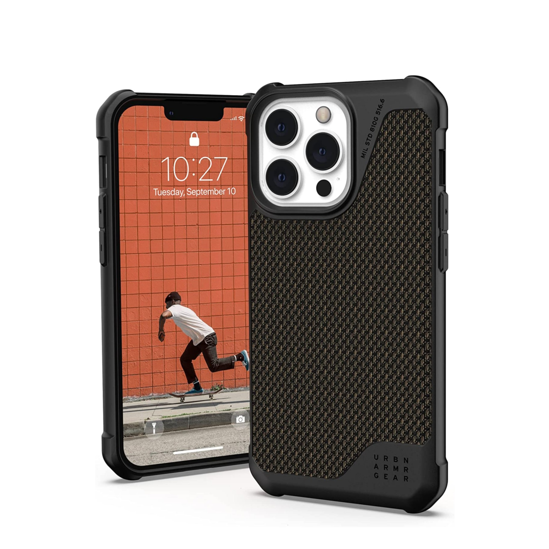 Image of UAG Urban Armor Gear - iPhone 13 Pro MagSafe Schutzhülle Metropolis LT (11315O113972) - Kevlar Olive bei Apfelkiste.ch