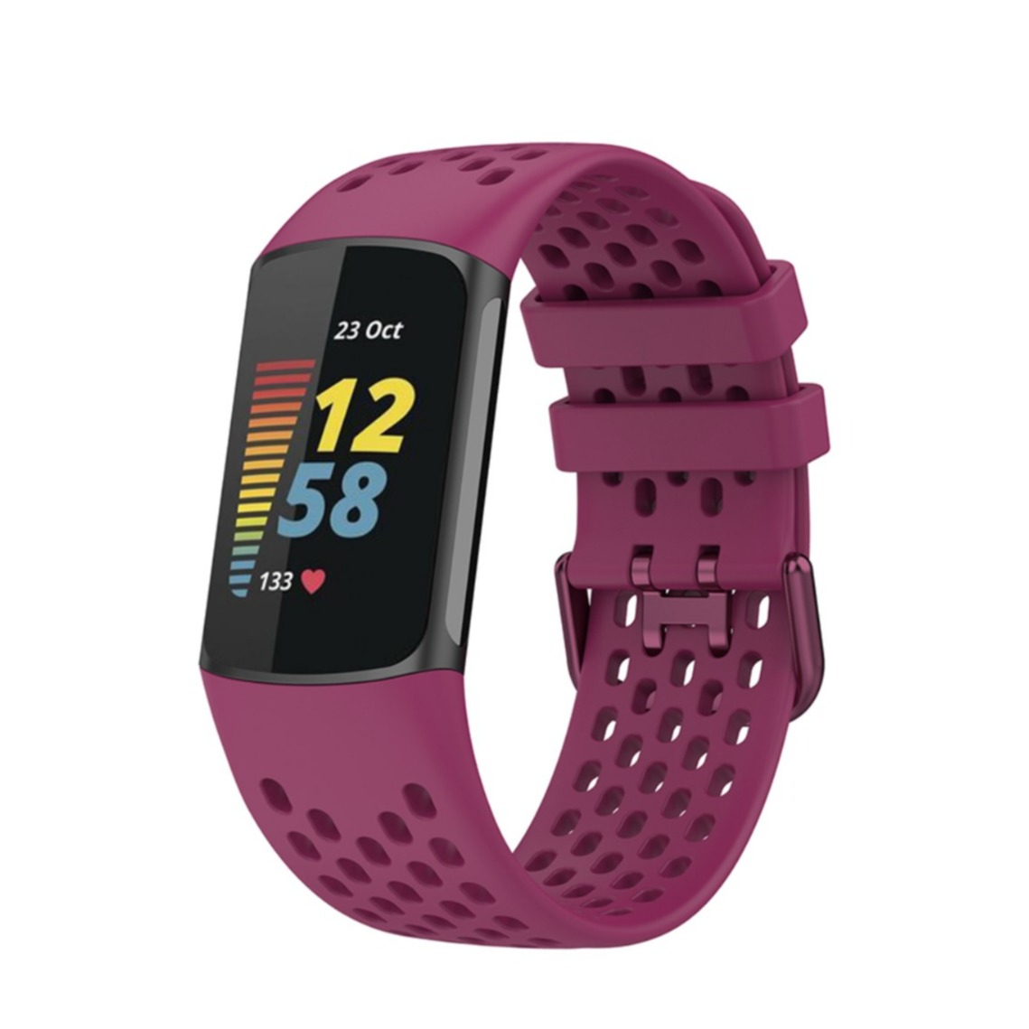 Image of Fitbit Charge 5 Ersatz Silikon Armband mit Doppel Dornschliesse (Gelenkumfang: 175-225mm) - Lila bei Apfelkiste.ch