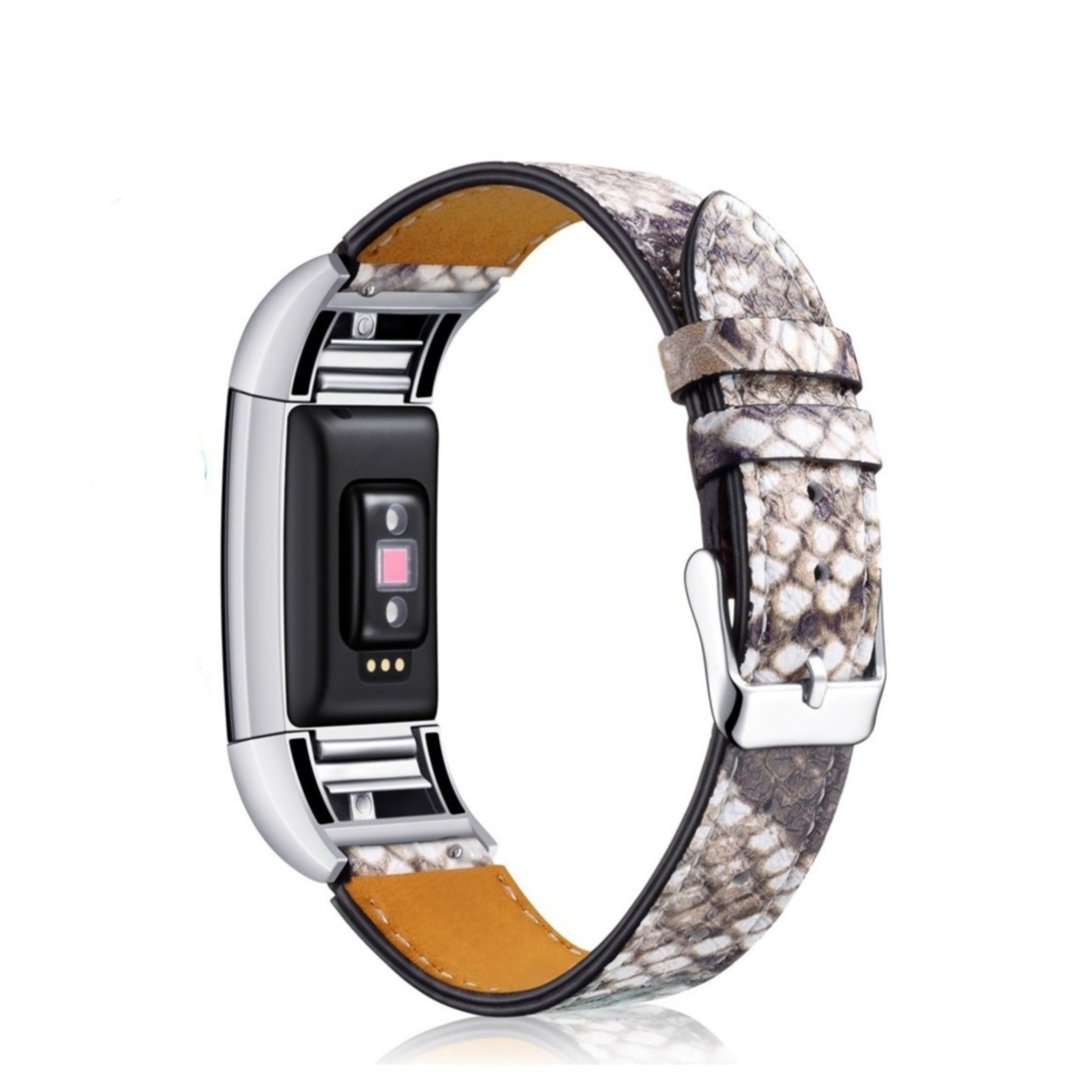 Image of Fitbit Charge 2 Echtleder Ersatz Armband - Croco / Braun bei Apfelkiste.ch