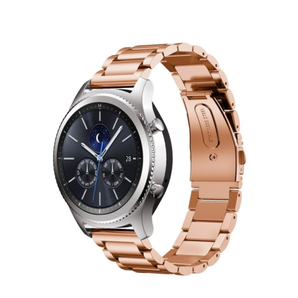 Image of Garmin Vivoactive 4S / Vivomove 3S Edelstahl Armband mit Butterfly Verschluss (Gelenkumfang: 220mm) - Roségold bei Apfelkiste.ch