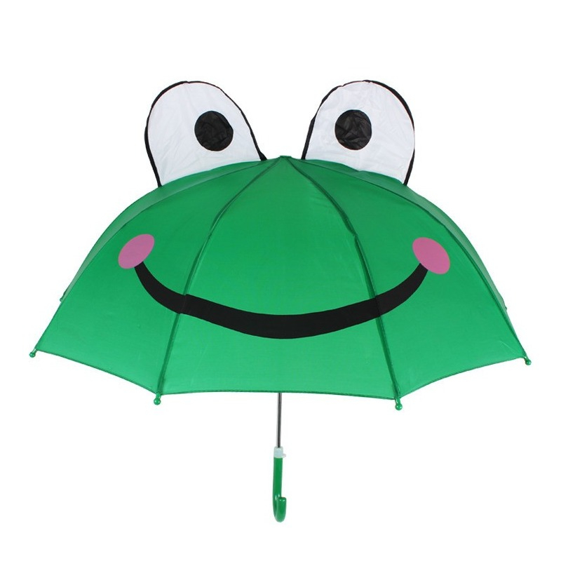 Image of (Ø85cm) Kinder 3D Regenschirm Mädchen / Junge Schirm mit Sicherheits Mechanismus - Frosch bei Apfelkiste.ch