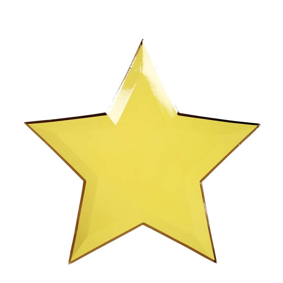 Image of (16er Set) Ø28cm Einweg Stern Teller Party Tisch Dekoration - Gelb bei Apfelkiste.ch