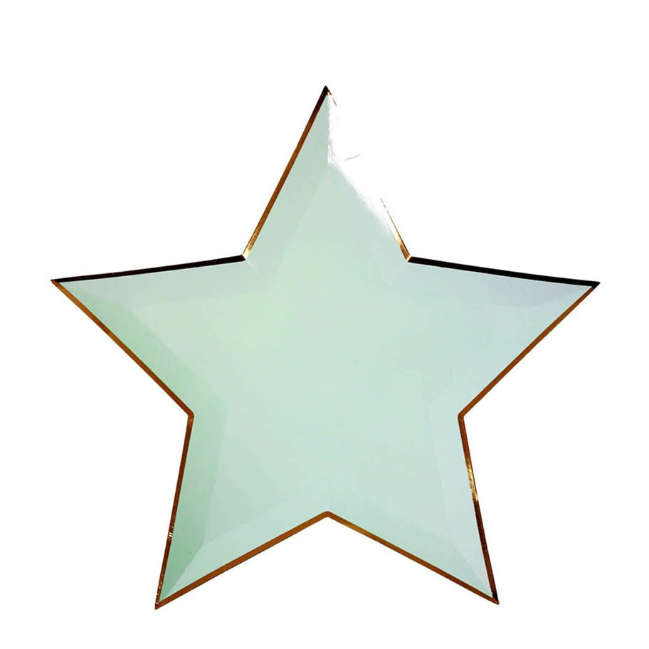 Image of (16er Set) Ø28cm Einweg Stern Teller Party Tisch Dekoration - Mint bei Apfelkiste.ch