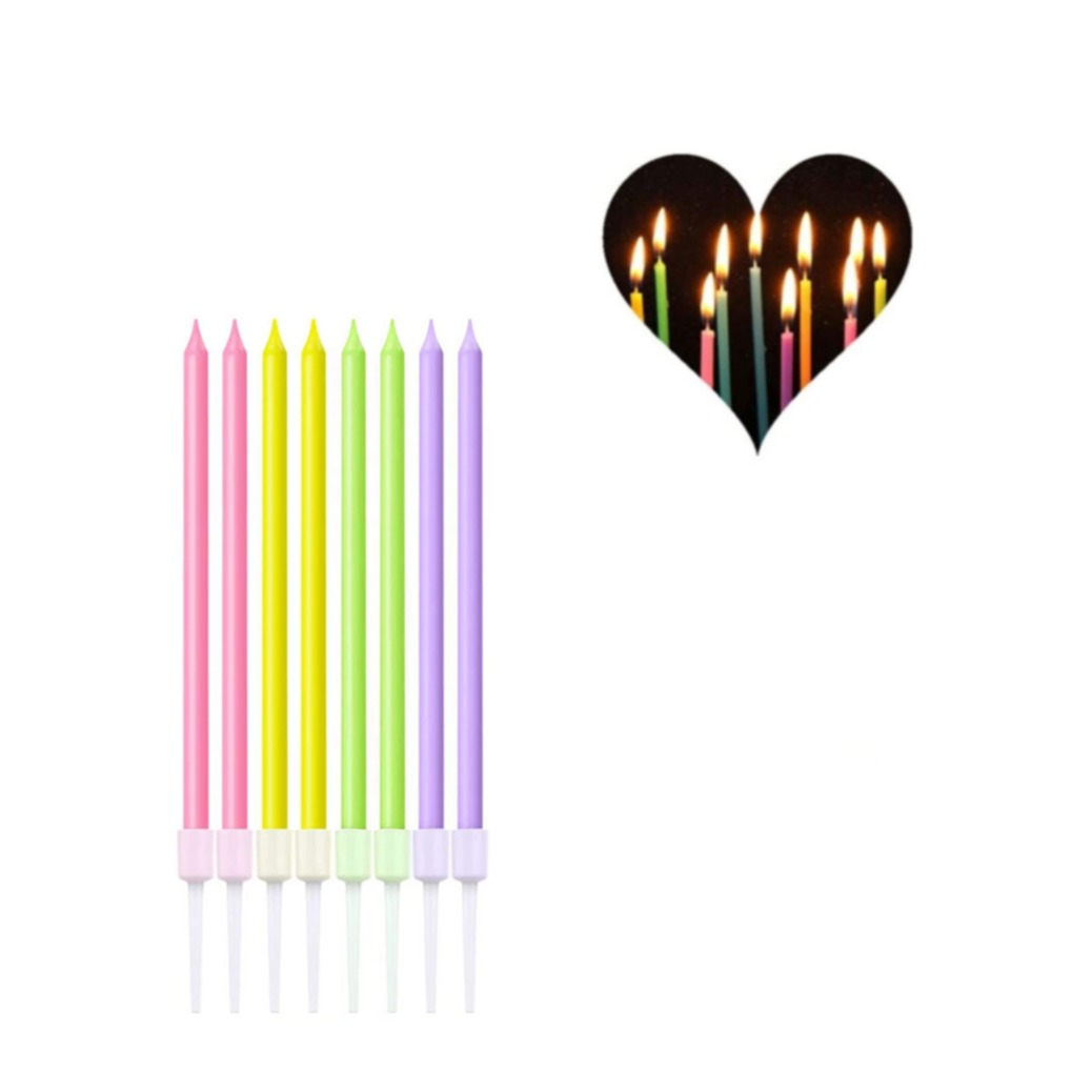 Image of (8er Set) 14cm Geburtstags Kerzen Birthday Deko für Torten / Kuchen / Muffins - Bunt bei Apfelkiste.ch