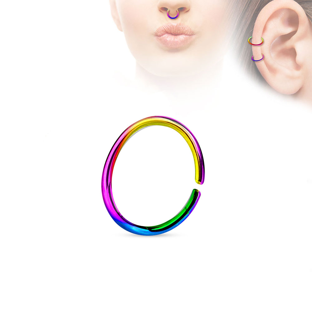 Image of (8mm / 1mm) Helix / Tragus / Septum 316L Chirurgenstahl Mehrzweck Piercing Ring - Bunt bei Apfelkiste.ch