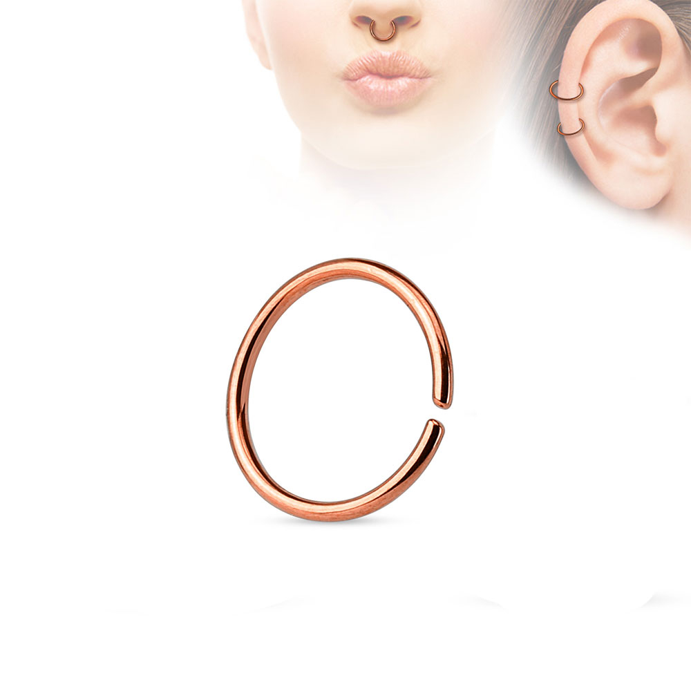 Image of (8mm / 1mm) Helix / Tragus / Septum 316L Chirurgenstahl Mehrzweck Piercing Ring - Roségold bei Apfelkiste.ch