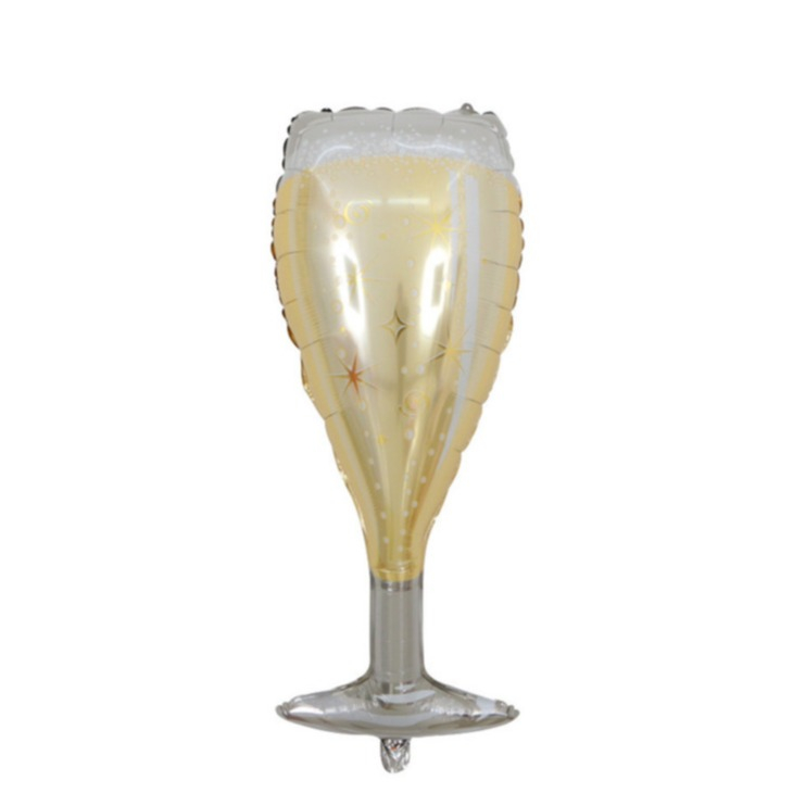 Image of (90x44cm) Party Ballon Folien Luftballon Deko Champagner Glas - Gold / Silber bei Apfelkiste.ch