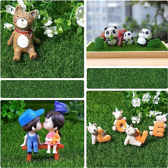 4er-Set Kunstrasen 15x15 Cm – Bastelrasen Für Miniaturgärten, Modellbau & DIY-Dekoration, Grün