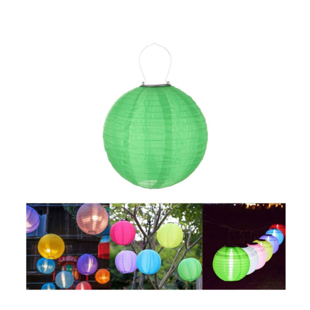 Image of (Ø20cm) LED Solar Lampion Outdoor Deko Lampe mit Tag / Nacht Sensor (IP55) - Grün bei Apfelkiste.ch