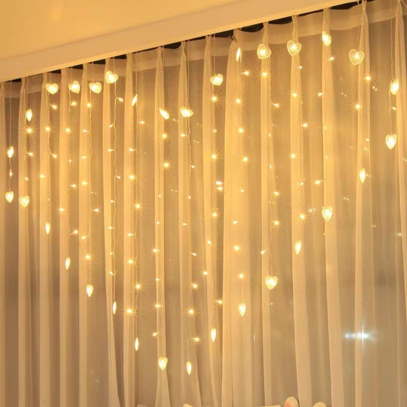 2x1.5m LED Deko USB Lichterkette Vorhang Warmweiss