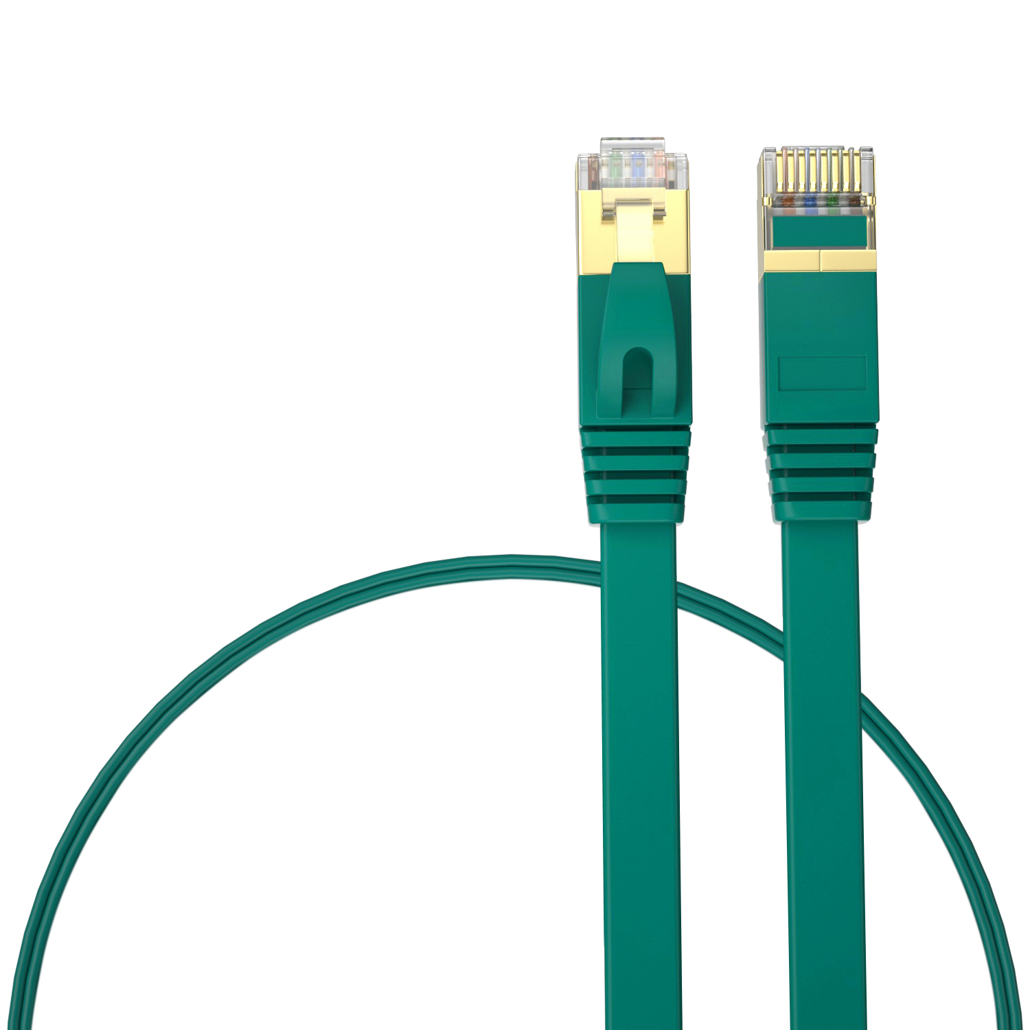 Image of (1m) 10 Gigabit Ethernet LAN RJ45 Internet Netzwerk Kabel (CAT-7) - Grün bei Apfelkiste.ch