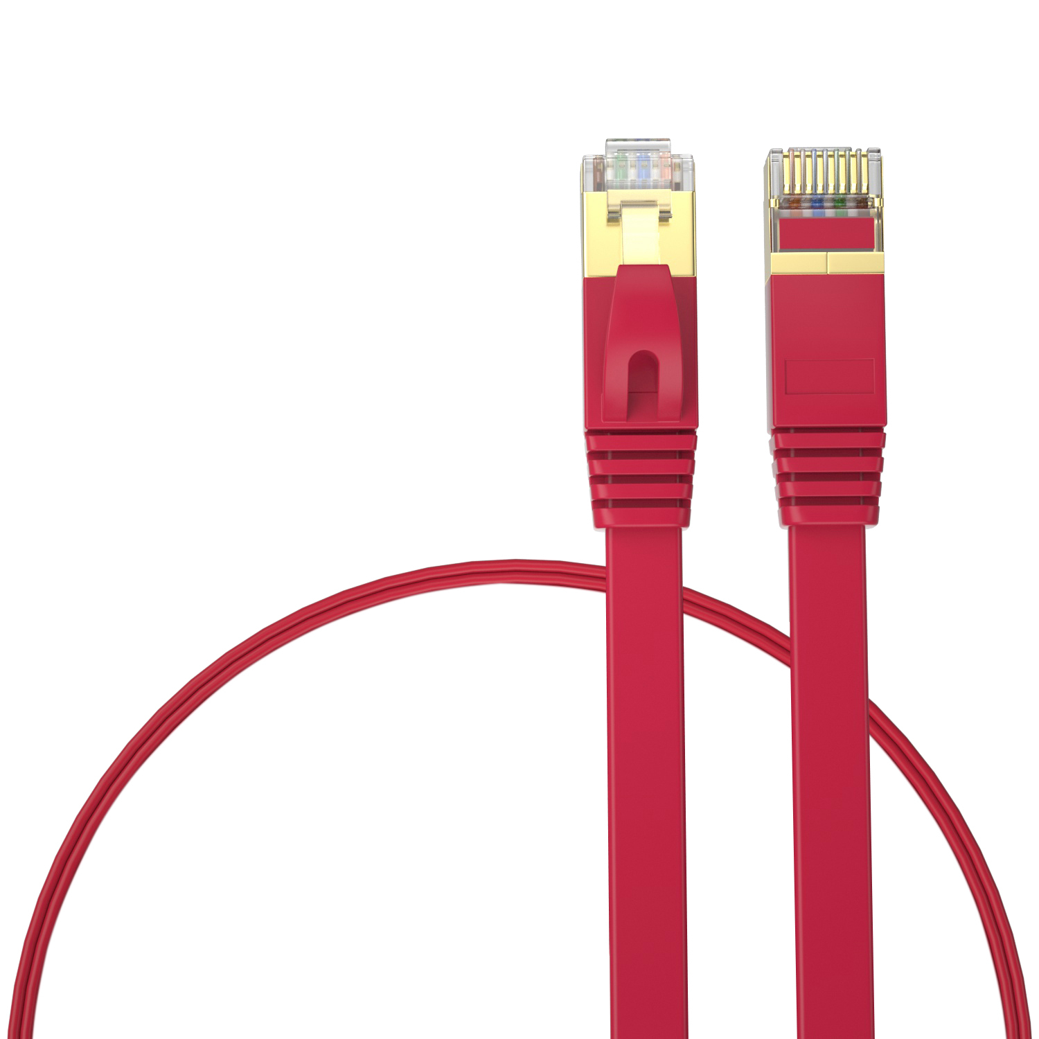 Image of (1m) 10 Gigabit Ethernet LAN RJ45 Internet Netzwerk Kabel (CAT-7) - Rot bei Apfelkiste.ch