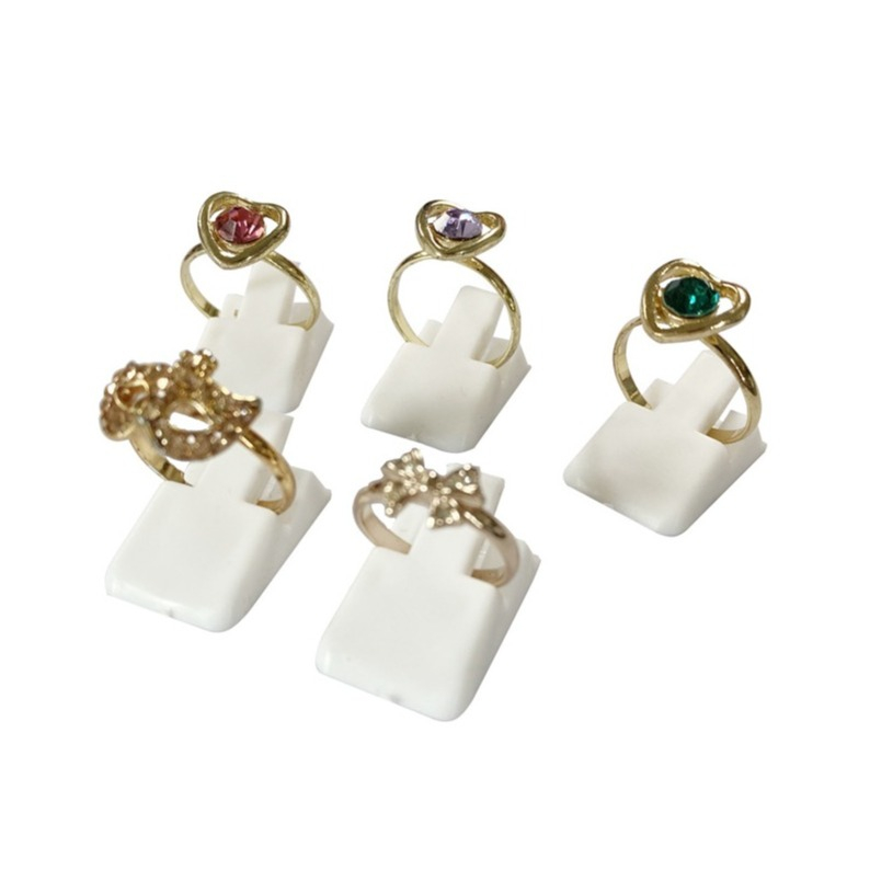 Image of (10er Set) Ringhalter Schmuck Organizer Ring Aufsteller - Weiss bei Apfelkiste.ch