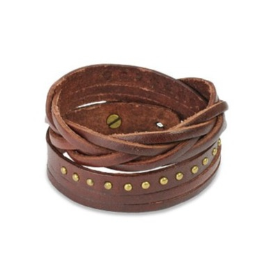 Image of (37-40cm) Multi-Wrap Leder Armband Accessoire - Braun bei Apfelkiste.ch