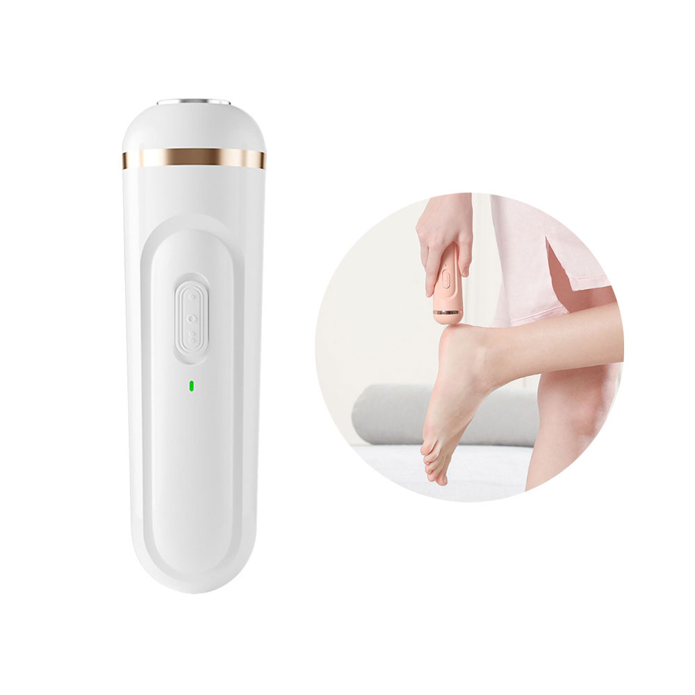 Image of (4-tlg. Set) Elektrischer USB Hornhaut Entferner Fussfeile mit 3 Aufsätzen - Weiss / Roségold bei Apfelkiste.ch