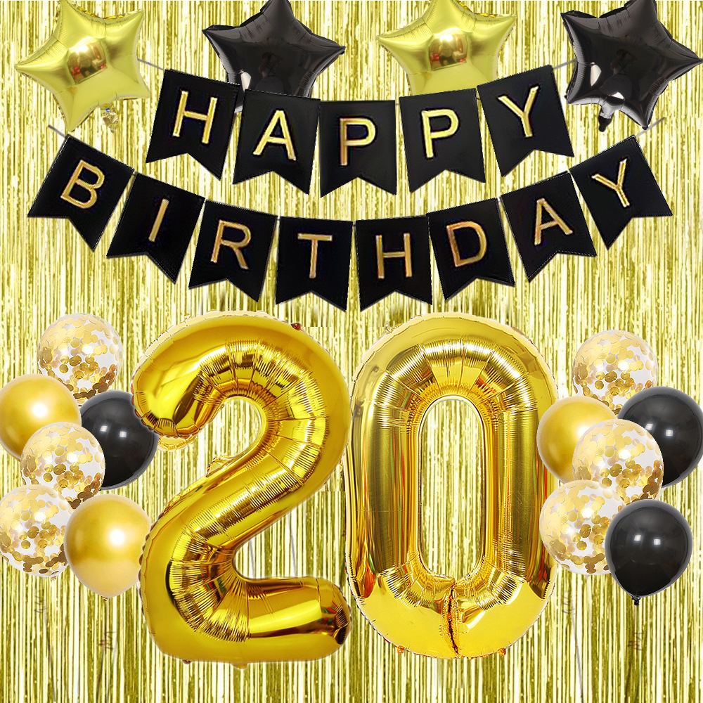 20. Geburtstag Deko-Set Für Frauen: Retro Grün & Rosegold Ballons – Inkl. Banner, Wimpel Und Herzen