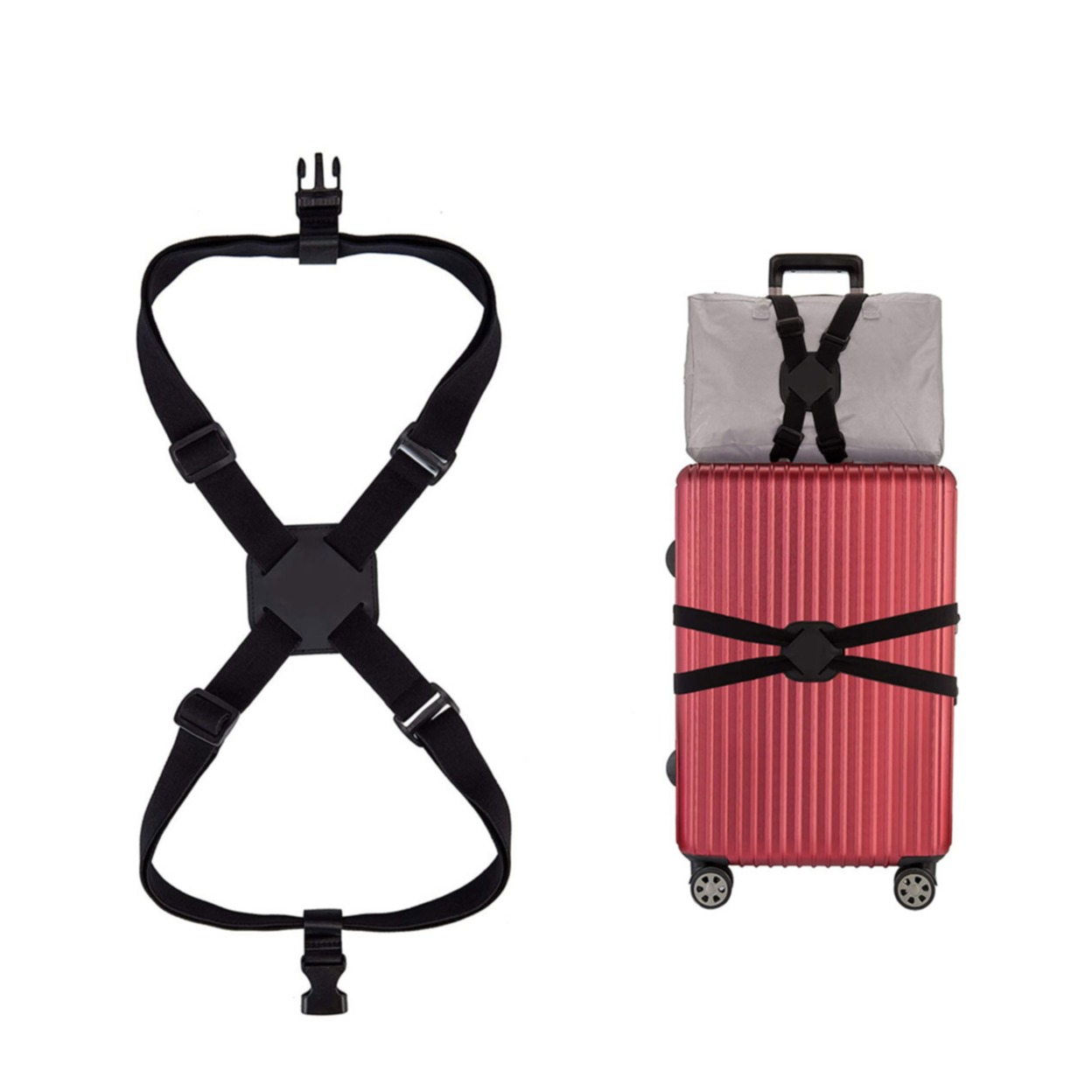 2 Stück Koffer Gurte - Elastische Befestigungsgurte Für Gepäck Und Taschen