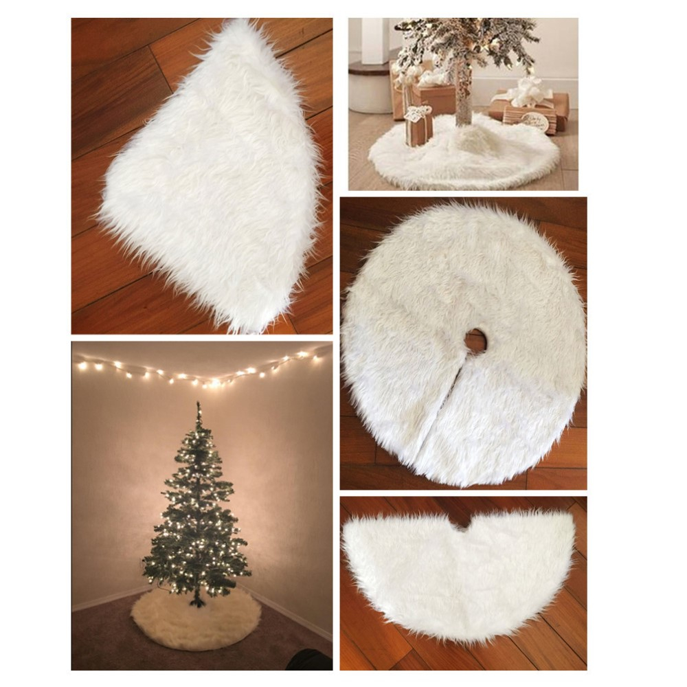 Ø75cm) Weihnachtsbaum Unterlage Plüsch Decke Weiss