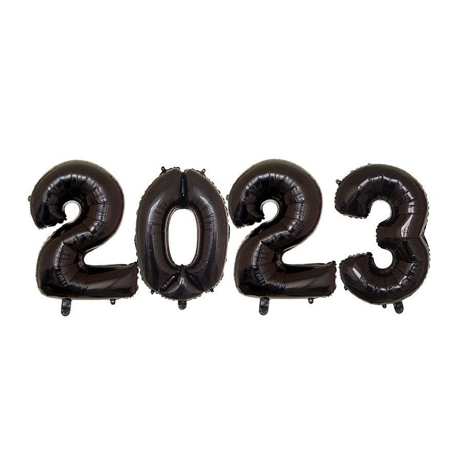 Image of (80cm) Zahlen Ballon Silvester Party Luftballon Jahreszahl Folienballon - 2023 / Schwarz bei Apfelkiste.ch