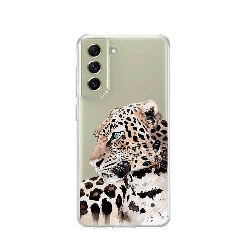Image of Apfelkiste © - Samsung Galaxy S21 FE 5G Gummi Case Hülle Ultra Thin Leopard - Transparent bei Apfelkiste.ch