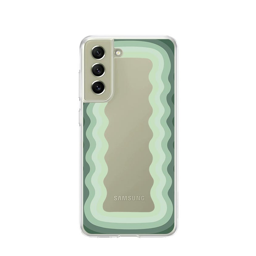 Image of Apfelkiste © - Samsung Galaxy S21 FE 5G Gummi Case Hülle Ultra Thin Lollipop Frame - Grün bei Apfelkiste.ch