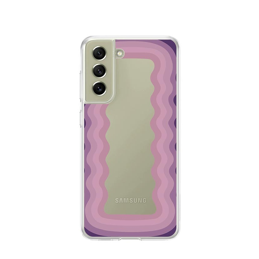 Image of Apfelkiste © - Samsung Galaxy S21 FE 5G Gummi Case Hülle Ultra Thin Lollipop Frame - Lila bei Apfelkiste.ch