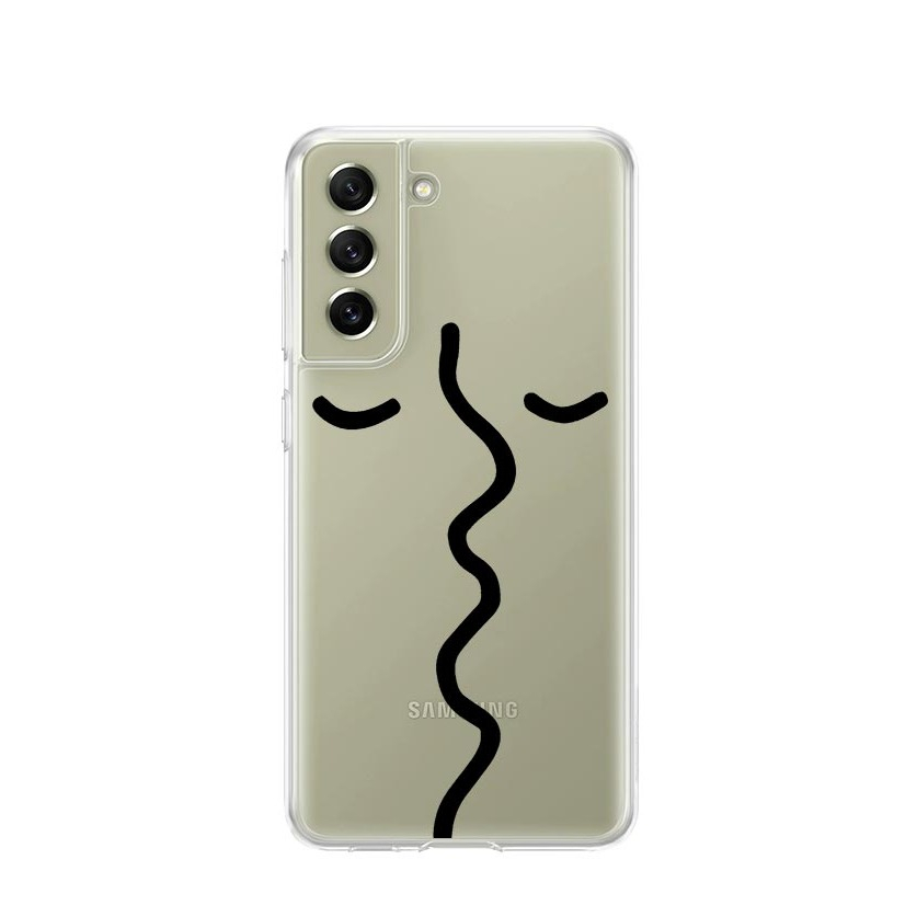 Image of Apfelkiste © - Samsung Galaxy S21 FE 5G Gummi Case Hülle Ultra Thin Modern Art - Transparent / Schwarz bei Apfelkiste.ch