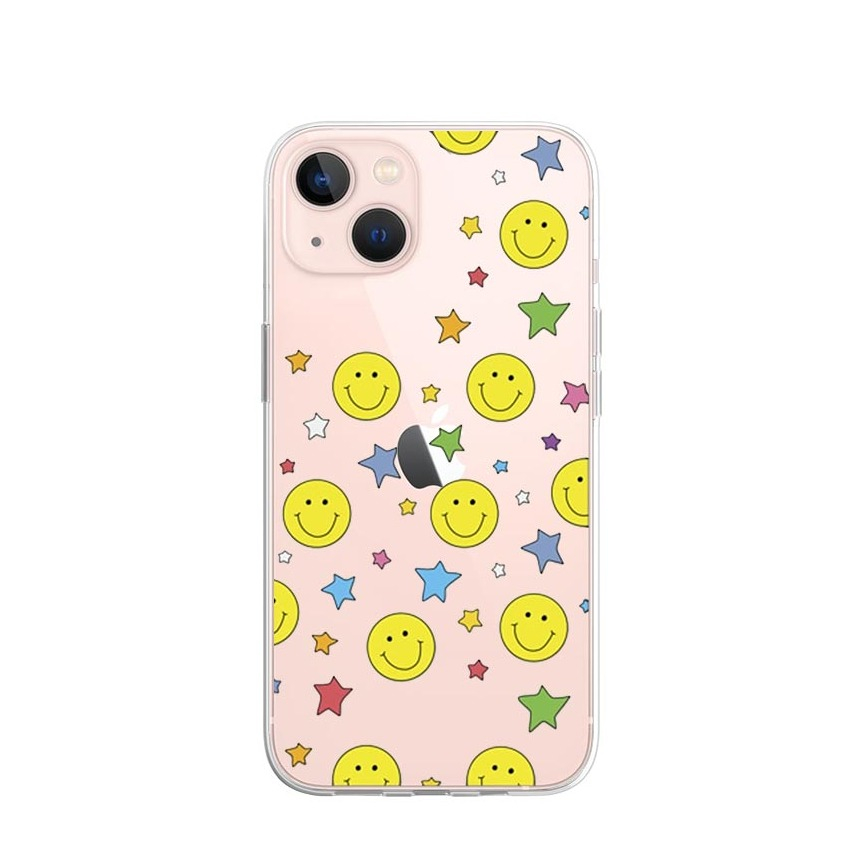 Image of Apfelkiste © - iPhone 13 Gummi Case Hülle Ultra Thin Sternchen Smileys - Transparent bei Apfelkiste.ch