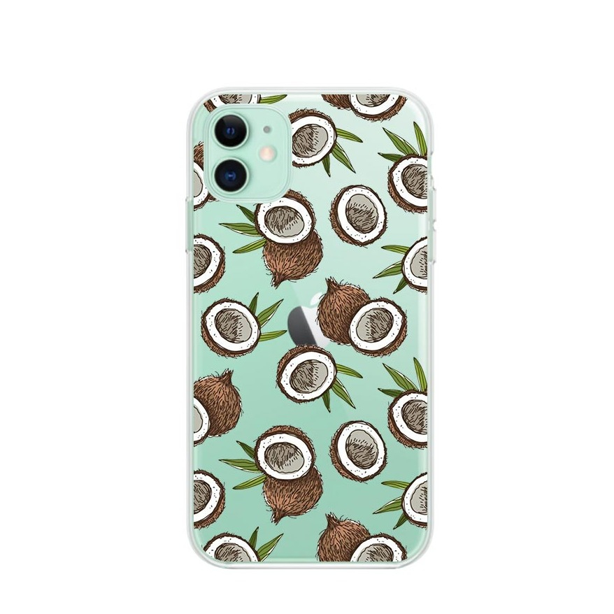 Image of Apfelkiste © - iPhone 11 Gummi Case Hülle Ultra Thin Kokosnüsse - Transparent bei Apfelkiste.ch